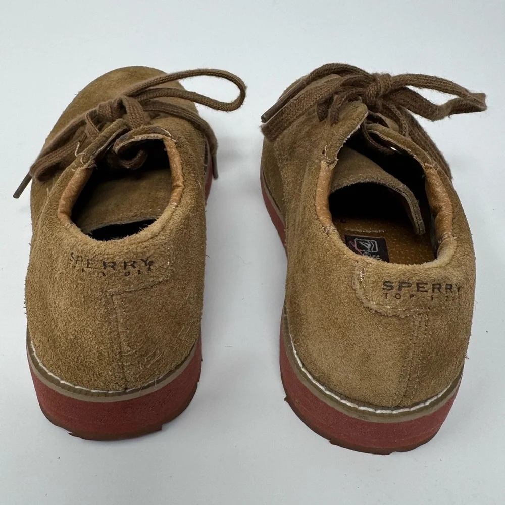 Sperry Top Sider Tevin Suede Shoes Tie Up Dress‎ Shoe, Khaki, toddler size 6.5W